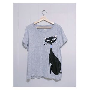 Broome Street Kate Spade L T-shirt black cat